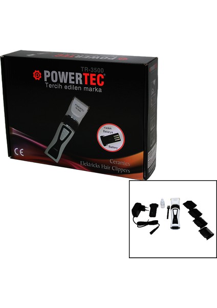 Powertec TR-3500 Saç Kesme Traş Makinesi Yedek Bataryalı (81)