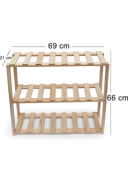 Ahşap Çiçeklik Saksılık Ayakkabılık Havluluk Çok Amaçlı Raf - M751