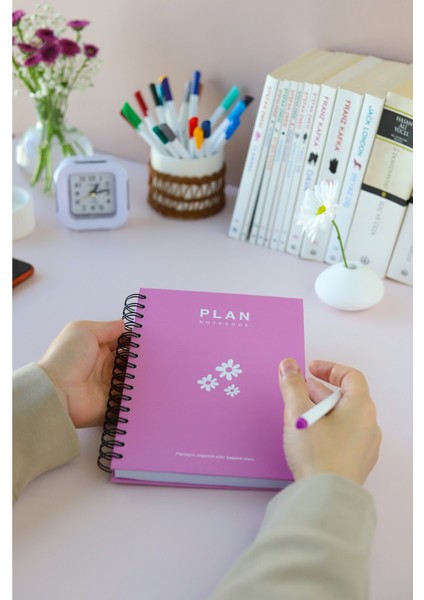 Deep Notebook 3'lü Set Süresiz Planlayıcı Ajanda A5 Spiralli Renkli Tasarım