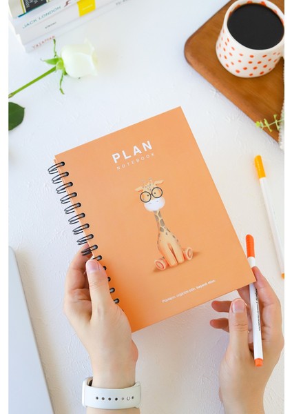 Deep Notebook 3'lü Set Süresiz Planlayıcı Ajanda A5 Spiralli Maskot Set Tasarım