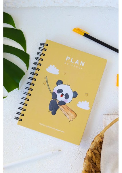 Deep Notebook 3'lü Set Süresiz Planlayıcı Ajanda A5 Spiralli Maskot Set Tasarım