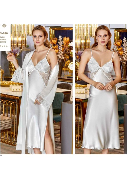 S280 Saten Dantelli 6 Lı Set --Ekru - -- M fiyatları