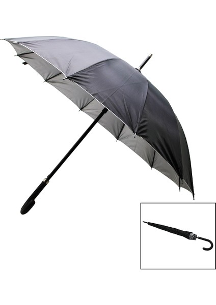 Siyah 12 Telli Erkek Baston Şemsiye (81)
