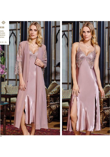 636 Saten Dantelli 6 Lı Set --Ekru - - Xl fiyatları