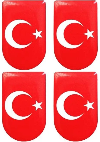 Türk Bayrak Şarjör Altı Sticker ( 4 Adet )