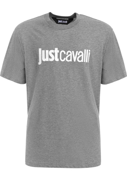 Bisiklet Yaka Gri Melanj Erkek T-Shirt 75OAHT00