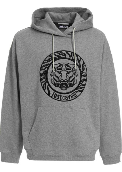 Kapüşon Yaka Gri Melanj Erkek Sweatshirt 75OAIT02