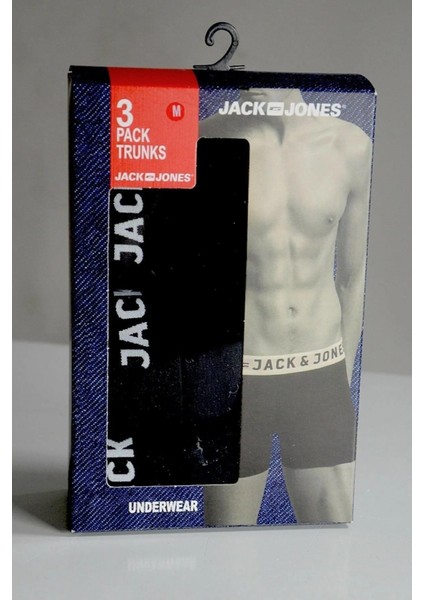 Jack & Jones Jacanthony Trunks 3 Pack Erkek Siyah Boxer 12171944-Black