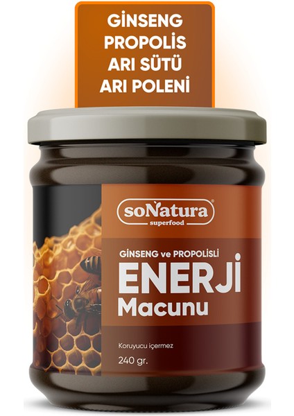 Enerji Macunu (Ginseng ve Propolisli) 240 Gr. SO-V-005