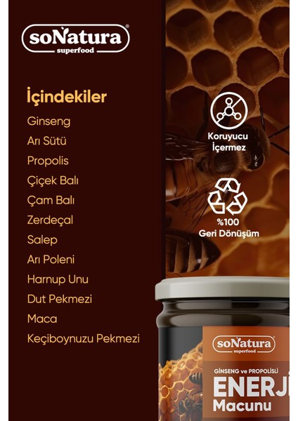 Enerji Macunu (Ginseng ve Propolisli) 240 Gr. SO-V-005