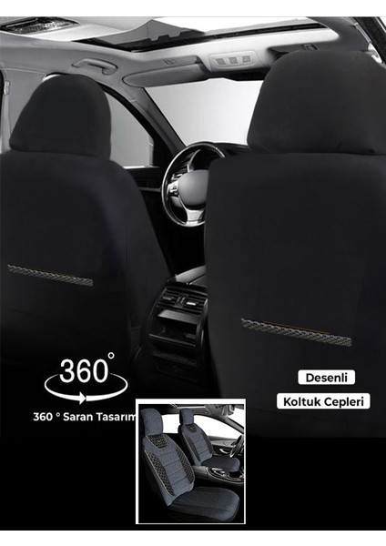 Jaguar Daimler Uyumlu Arı Desen Oto Koltuk Araba Kılıfı Beyaz Model