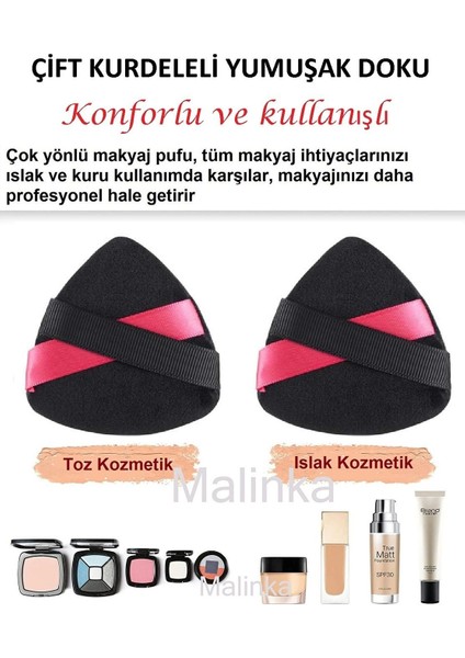 1 Adet Mini ve 1 Adet Kurdeleli Siyah Pamuk Yıkanabilir Puf Yüz Kontür Makyaj Bez Süngeri Kozmetik Fondöten modelleri