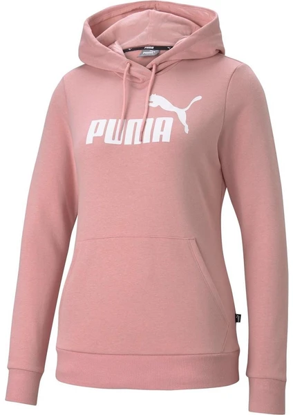 Essentials Logo Kadın Pembe Kapüşonlu Sweatshirt