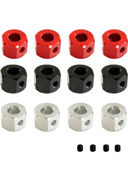 12 Adet 5mm Ila 12MM Metal Birleştirici Tekerlek Göbeği Altıgen ADAPTÖRD12 C14 C24 B14 B16 Mn D90 D91 Rc Araba Yükseltme Parçaları Siyah (Yurt Dışından)