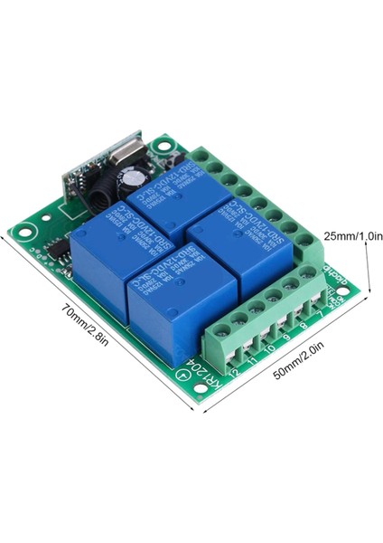 2x Evrensel Kablosuz Uzaktan Kumanda Anahtarı Dc 12 V 4ch Röle Alıcı Modülü ile 4 Kanal Rf Uzaktan 433 Mhz Verici (Yurt Dışından)