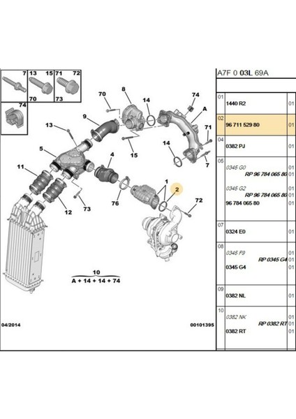 Turbo Hortum Conta Euro5 Dw6 (9671152980)