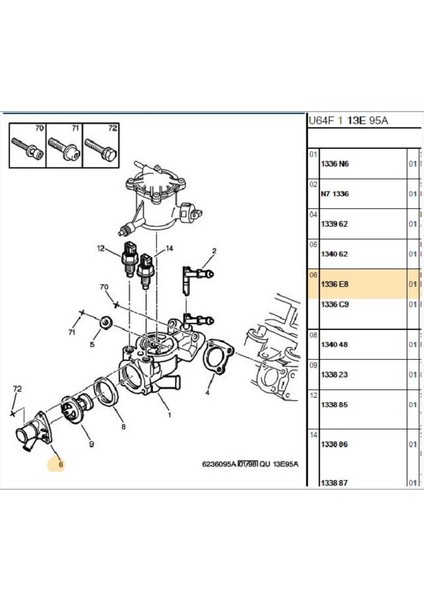 Termostat Kapağı 306 (2561548002-1336E8)