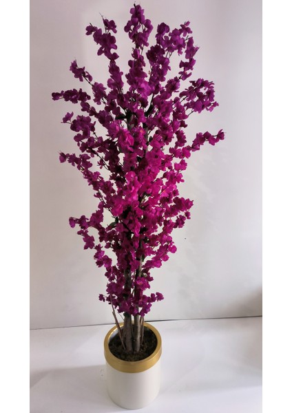 Rüzgar Yapay Çiçekçilik 30 x 30 cm Krem Gold Saksıda180 cm Bahardalı Ağacı