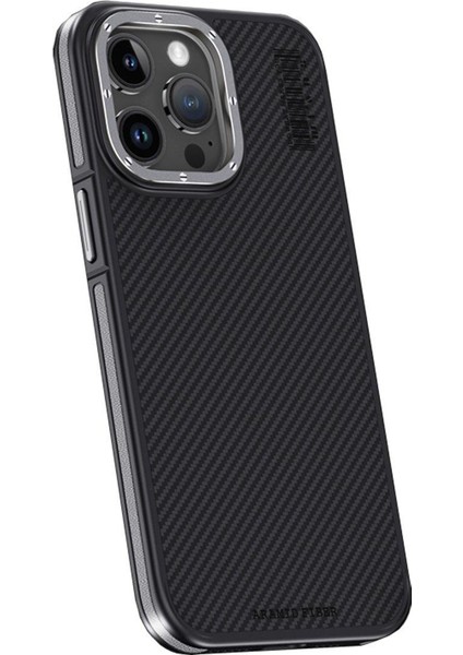 iPhone 15 Pro Max Kılıf Aramid 600D Kevlar Karbon Fiber Magsafe Kapak