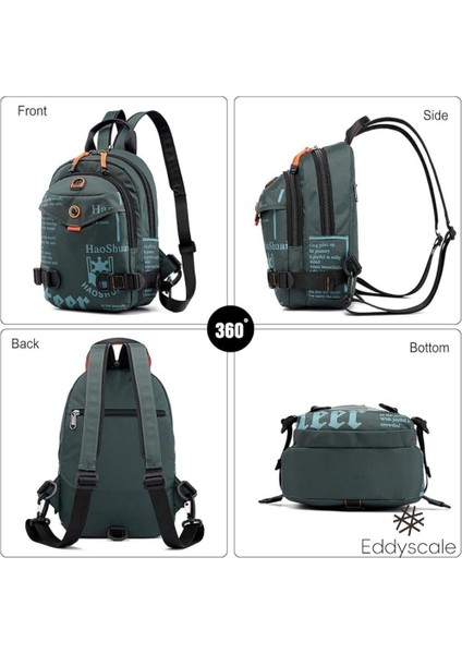 Göğüs Çantası, Crossbody Çantası, Okul Çantası, Spor Çantası, Erkek Kadın Açık Seyahat Omuz Çantası, Kulaklık Jaklı, Çıkarılabilir (Yurt Dışından)