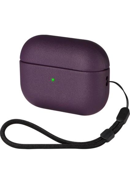 Apple Airpdos Pro Deri Dokulu, Kablosuz Şarjlı ve Ön LED Görünür Tam Vücut Kılıfı (Yurt Dışından)