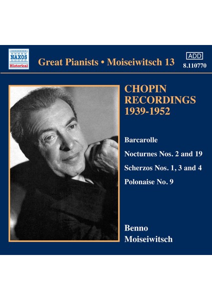 V/c: Benno Moısewıtsch Vol.13, Chopın-Cd