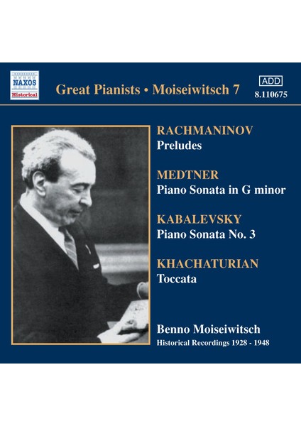 V/c: Benno Moıseıwıtsch Vol.7-Cd