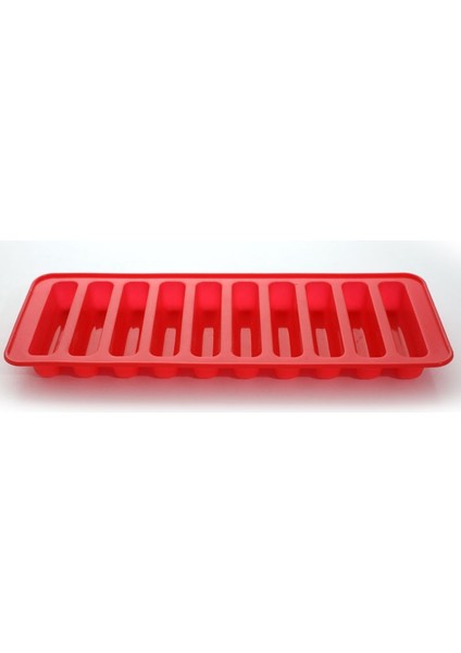 Kırmızı Stil 10 Izgara Uzun Şerit Şekli Silikon Buz Küpü Kalıp Tepsileri Diy Pişirme Kalıbı Ice Cube Maker Silikon Sosis Sosisli Sandviç Kalıbı (Yurt Dışından)
