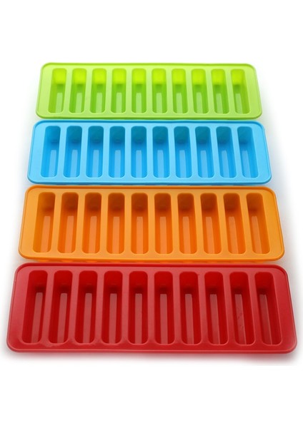 Kırmızı Stil 10 Izgara Uzun Şerit Şekli Silikon Buz Küpü Kalıp Tepsileri Diy Pişirme Kalıbı Ice Cube Maker Silikon Sosis Sosisli Sandviç Kalıbı (Yurt Dışından) modelleri