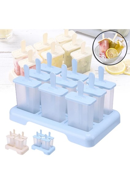 Bej Tarzı Küçük Hücreler Varış Dondurma Buz Popsicle Kalıp Seti, Yeniden Kullanılabilir Dondurma Kalıbı Çubuk ve Kapaklı Yaratıcı Mutfak Aleti (Yurt Dışından) fiyatları