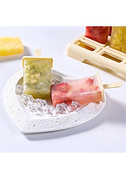 Bej Tarzı Küçük Hücreler Varış Dondurma Buz Popsicle Kalıp Seti, Yeniden Kullanılabilir Dondurma Kalıbı Çubuk ve Kapaklı Yaratıcı Mutfak Aleti (Yurt Dışından) indirimleri