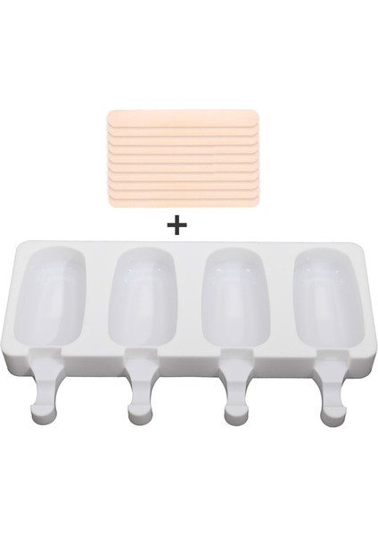 Klasik Stil 8 Hücreli Dondurma Makinesi Silikon Buz Küpü Tepsisi Gıda Güvenli Popsicle Maker Dıy Ev Yapımı Dondurucu Buz Lolly Kalıp Ev Dondurma Araçları (Yurt Dışından)