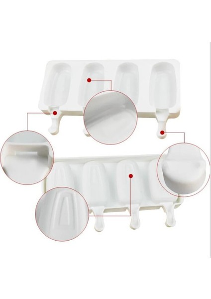 Klasik Stil 8 Hücreli Dondurma Makinesi Silikon Buz Küpü Tepsisi Gıda Güvenli Popsicle Maker Dıy Ev Yapımı Dondurucu Buz Lolly Kalıp Ev Dondurma Araçları (Yurt Dışından) fırsatları