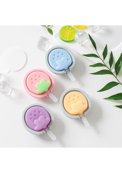 Çilek Pembe Tarzı Kapaklı Silikon Dondurma Kalıbı Sevimli Popsicle Varil Diy Kalıp Tatlı Dondurma Popsicle Stick ile Çocuk Hediye (Yurt Dışından) fırsatları