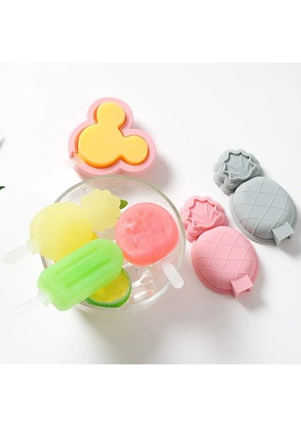 Çilek Pembe Tarzı Kapaklı Silikon Dondurma Kalıbı Sevimli Popsicle Varil Diy Kalıp Tatlı Dondurma Popsicle Stick ile Çocuk Hediye (Yurt Dışından) indirimleri