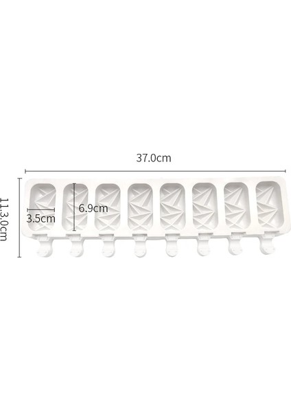 Beyaz-F Tarzı 8 Boşluk Silikon Popsicle Kalıp Çizgili Dondurma Bar Yapımcıları Dıy Kithchen Ev Yapımı Lolly Kalıpları Küçük Elmas Buz Kalıpları (Yurt Dışından)