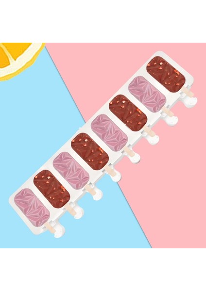 Beyaz-F Tarzı 8 Boşluk Silikon Popsicle Kalıp Çizgili Dondurma Bar Yapımcıları Dıy Kithchen Ev Yapımı Lolly Kalıpları Küçük Elmas Buz Kalıpları (Yurt Dışından)