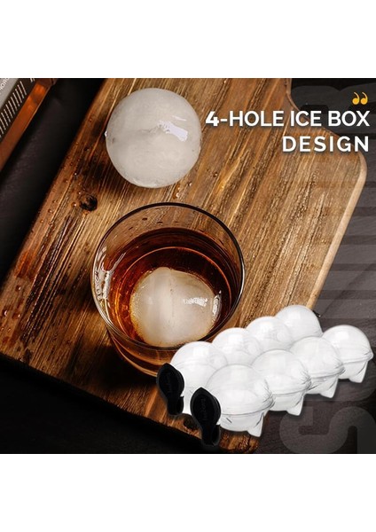 1 Adet Tarzı 4 Delikli Buz Topu Yapıcı 4 Delikli Buz Kutusu Viski Kokteylleri Için Yuvarlak Buz Topu Kalıbı Içecekleri Soğutulmuş Adet MUMR999 (Yurt Dışından) modelleri