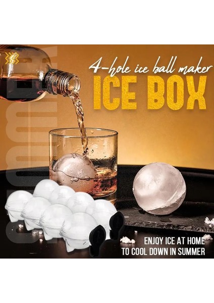 1 Adet Tarzı 4 Delikli Buz Topu Yapıcı 4 Delikli Buz Kutusu Viski Kokteylleri Için Yuvarlak Buz Topu Kalıbı Içecekleri Soğutulmuş Adet MUMR999 (Yurt Dışından) fırsatları