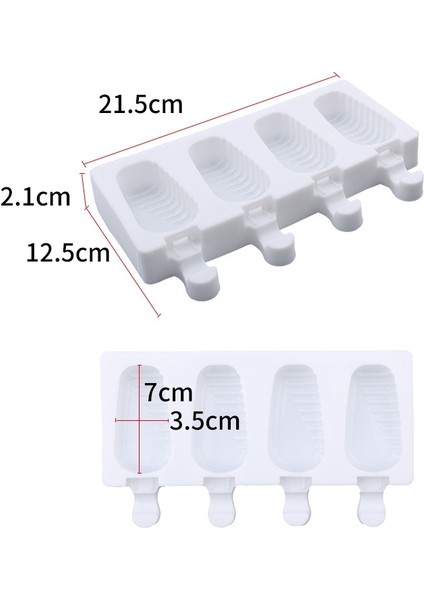 YH006604 Stili Dıy Ev Yapımı Popsicle Formu Silikon Dondurma Kalıp Dondurucu Suyu 4 Hücre Delik Buz Lolly Pop Küp Tepsi Varil Maker Kalıp Çubukları (Yurt Dışından)