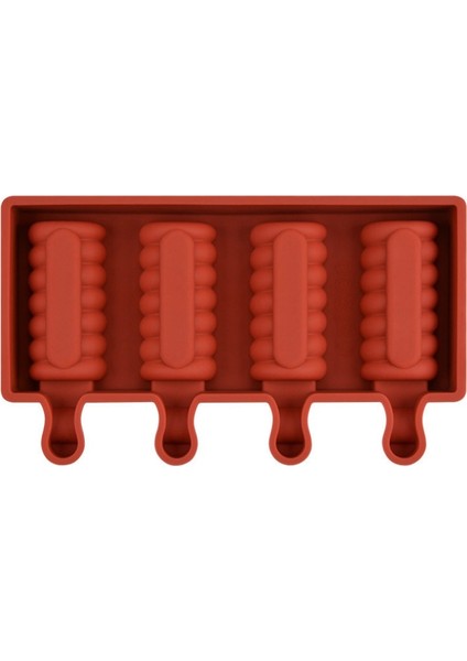 YH006604 Stili Dıy Ev Yapımı Popsicle Formu Silikon Dondurma Kalıp Dondurucu Suyu 4 Hücre Delik Buz Lolly Pop Küp Tepsi Varil Maker Kalıp Çubukları (Yurt Dışından)