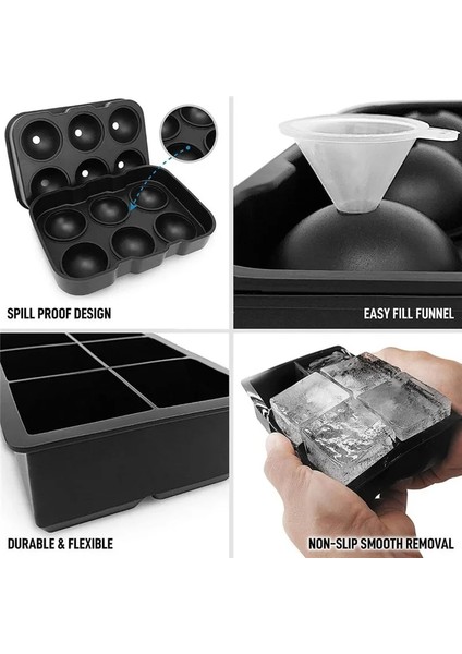 4 Gül Tarzı Büyük Boy Buz Topu Kalıp Silikon Ice Cube Maker Formu Buz Şekeri Kek Pudingi Çikolata Kalıpları Kolay Yayın Kare Sh (Yurt Dışından) indirimleri