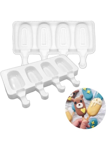 S Beden 4 Hücre Büyük Boy Silikon Dondurma Kalıbı Popsicle Kalıpları Dıy Ev Yapımı Tatlı Dondurucu Meyve Suyu Buz Pop Maker Kalıp Buz Küpü (Yurt Dışından) indirimleri