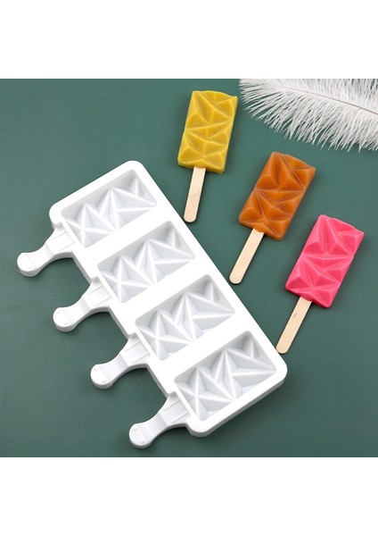 Beyaz Stil Dondurma Kalıbı Silikon Popsicle Kalıp Yaz Dıy Ev Yapımı Buz Küpü Tepsi Buz Pop Blok Dondurucu Meyve Suyu Tatlı Makinesi Aracı (Yurt Dışından) modelleri