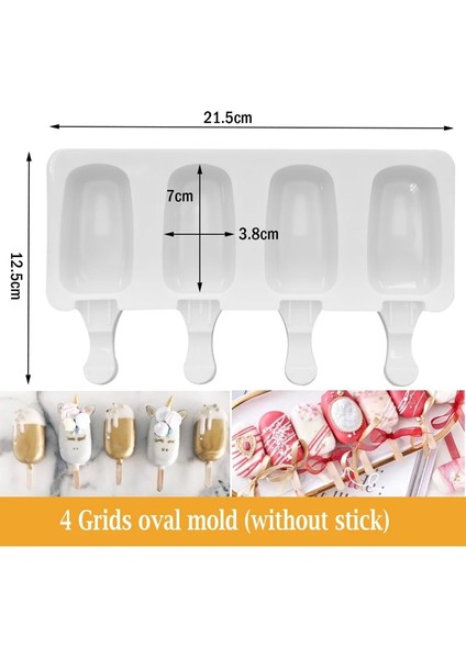 S Tarzı Dondurma Silikon Kalıp Magnum Kek Kalıbı Cakesicle Kalıp Dıy Buz Tepsisi Ev Yapımı Sevimli Karikatür Popsicle Soğutucular Kapaklı Buz Çubukları (Yurt Dışından)