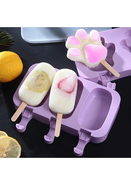 S Tarzı Dondurma Silikon Kalıp Magnum Kek Kalıbı Cakesicle Kalıp Dıy Buz Tepsisi Ev Yapımı Sevimli Karikatür Popsicle Soğutucular Kapaklı Buz Çubukları (Yurt Dışından) modelleri