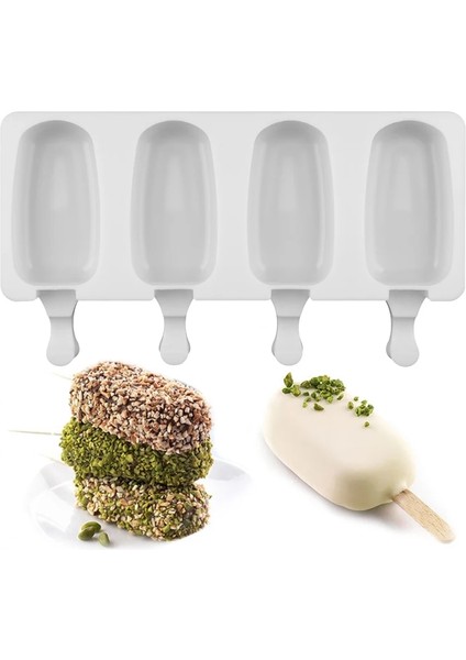 Tahta Sopa Tarzı Sj 4 Kaviteler Silikon Dondurucu Dondurma Kalıbı Şeker Çubuğu Yapma Aracı Suyu Dondurma Kalıpları Çocuklar Pop Lolly Tepsi Buz Küpü Üreticisi (Yurt Dışından)