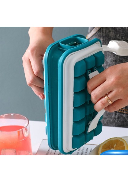 Yeşil Stil Buz Küpü Tepsisi Katlanır Buz Yapıcı Silikon Kalıp 18 Hücreli Bar Aksesuarları Hızlı Dondurma Artefakt Su Şişesi Mutfak Aletleri (Yurt Dışından) modelleri