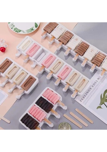 Büyük 4 Hücre Stili 4 Delik Silikon Dondurma Formları Popsicle Kalıpları Dıy Ev Yapımı Tatlı Dondurucu Meyve Suyu Buz Pop Küp Maker Kalıp (Yurt Dışından)