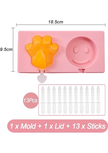 Pençe Kokusu Yüz Stili Silikon Dondurma Kalıbı Çubuklarla Sevimli Hayvan Şekli Jöle Dondurma Kalıbı Ice Pop Popsicle Kalıpları Dıy Ev Yapımı Dondurma Araçları (Yurt Dışından)